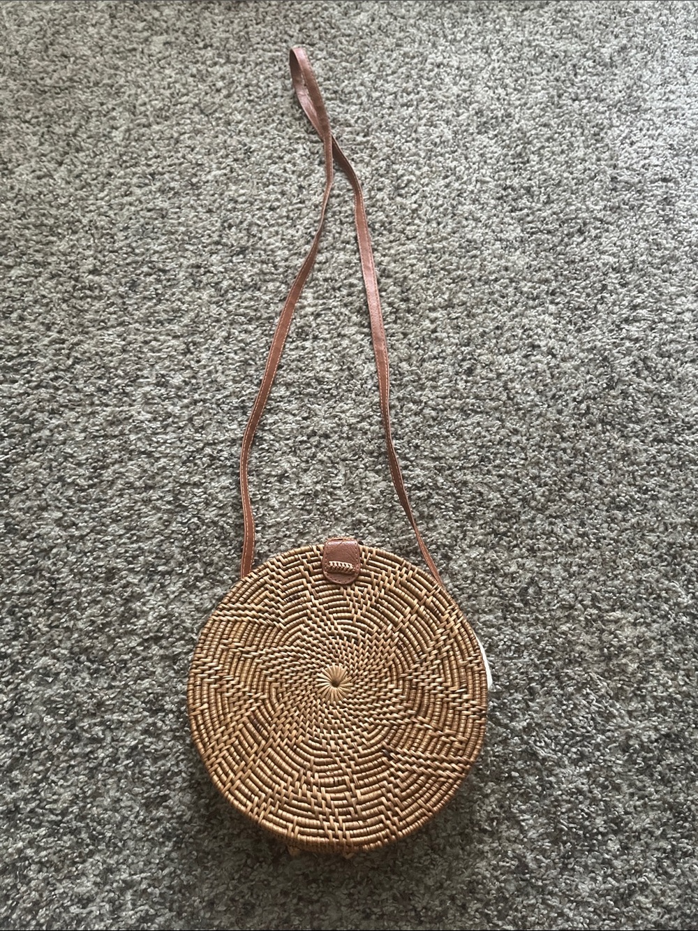 Urban Outfitters Round Woven Crossbody Bag in Brown